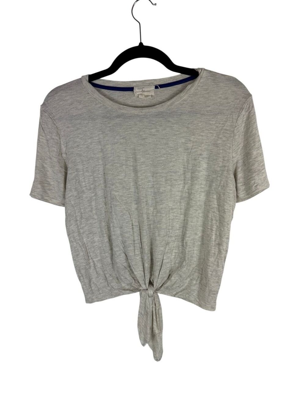 Clyde & Baxter grey front tie t-shirt- size M